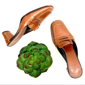 Cole Haan Academia Brown Leather Penny Loafer Mule